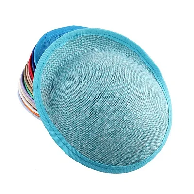 turquoise New style 20CM gray imitation sinamay fascinator base making party hats DIY millinery cocktail headwear wedding hairstyle - Цвет: turquoise