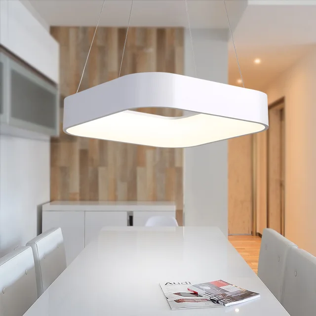 Modern Simple Square Led Pendant Light Dining Room Kitchen Island Modern Simple Square Led Pendant Light Dining Room Kitchen Island Foyer Droplight Aluminum Acrylic Home Decor Lighting Fixture