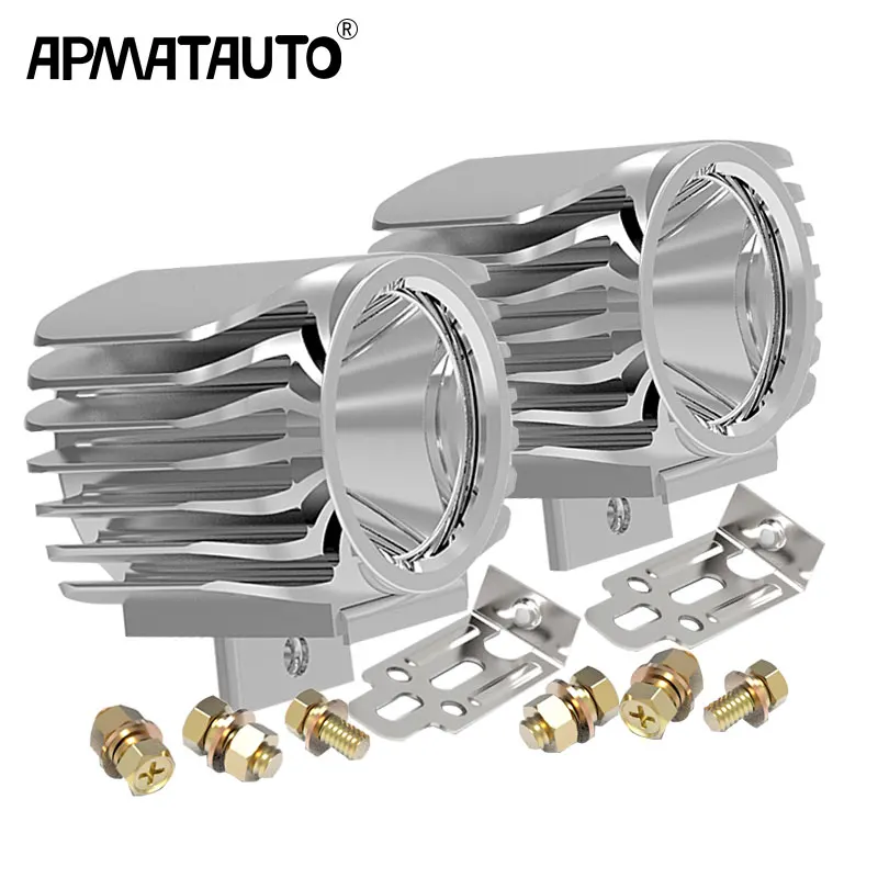 Apmatauto водонепроницаемый светодиодный фонарь для мотоцикла 2 шт. 6 Вт 1000 лм белый 6000