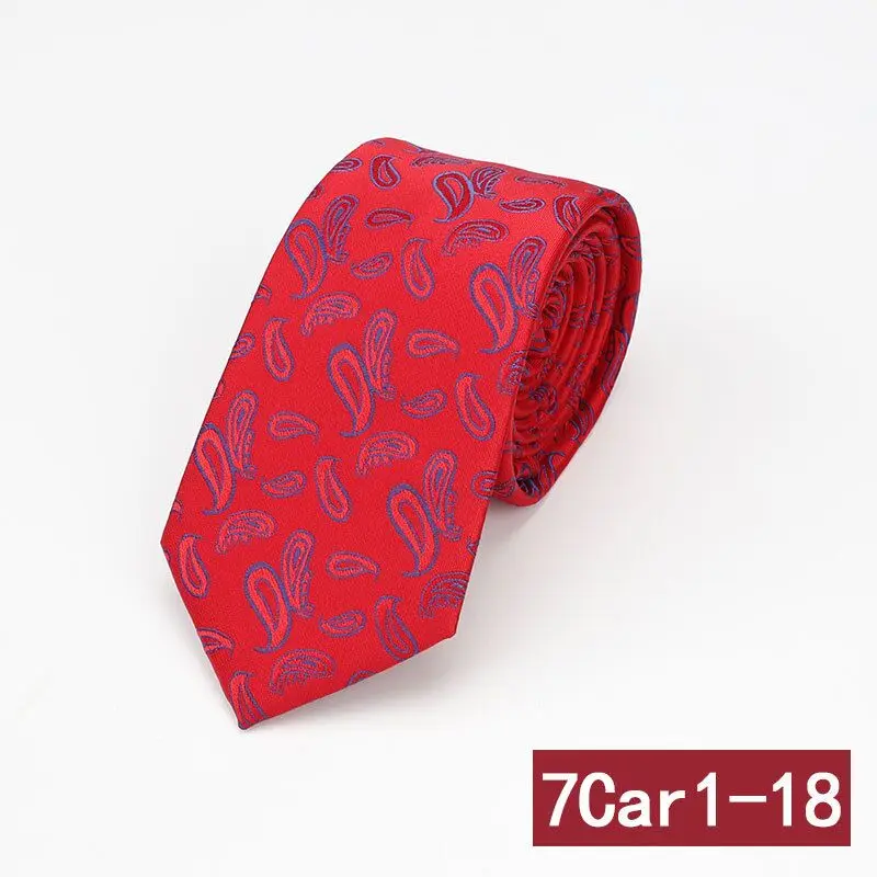 Цветочный галстук на шею, 7 см., тонкий галстук для мужчин, галстук, черный, мужской,, красный галстук, облегающий, синий, для торжественных мероприятий, свадебные подарки для гостей - Цвет: 18