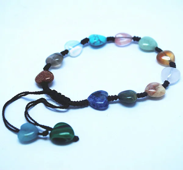 1 шт. Регулируемый ручной вязки браслет натуральный камень микс мощный мужской