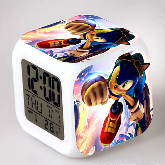 Sonic the Hedgehog светодиодный Будильник хвосты Miles Prower часы reloj despertador цифровые часы Dr. Robotnik horloge digitale Saat - Цвет: Темный хаки