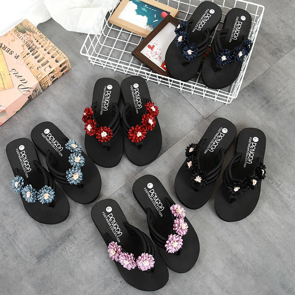 

Women Summer Sandals Slipper Indoor Outdoor Flip-flops Mixed Colors Beach Shoes #g6