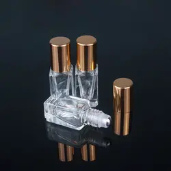 MUB-5pcs высокое качество 3 мл мини эфирные масла металлический круглый ролик стекло флаконы для духов Traveler пустой рулон на бутылки для
