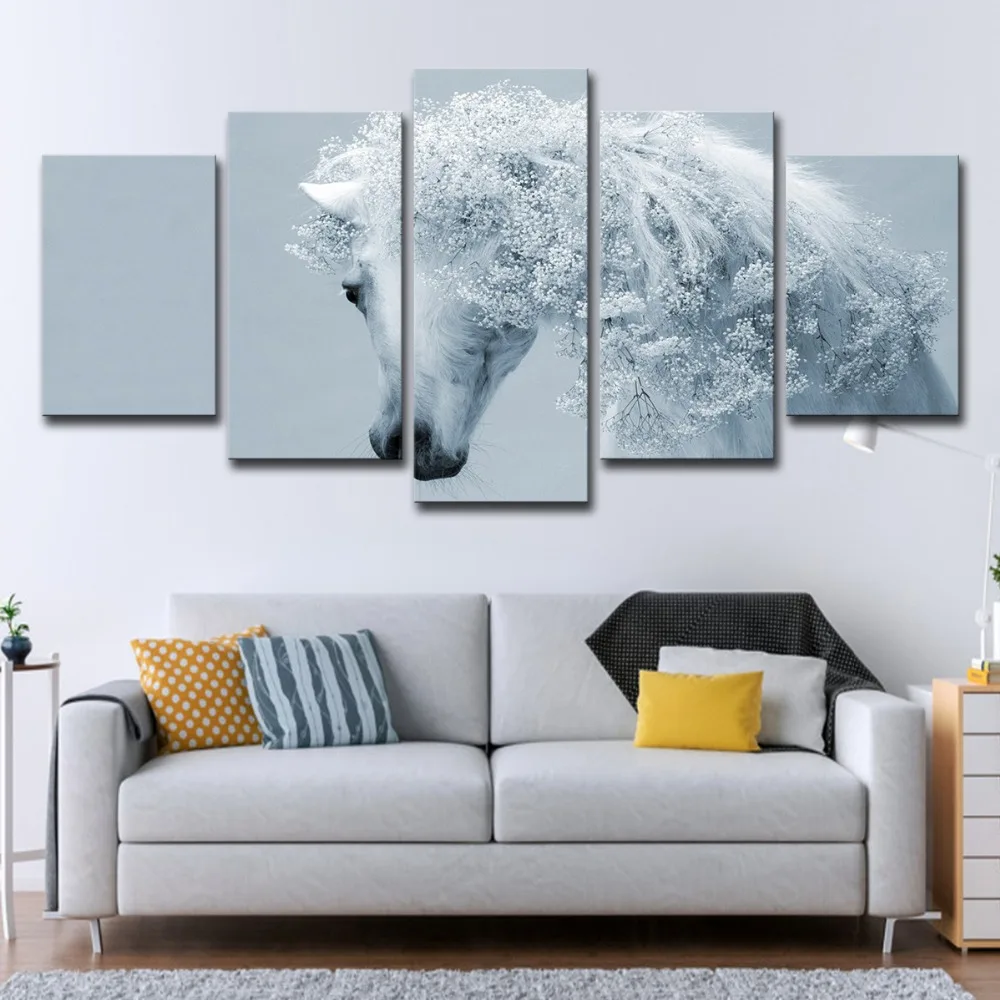 5P2315-HD Printed White Horse Art Photos Painting Canvas Print room decor print poster picture canvas Free shipping (11) 