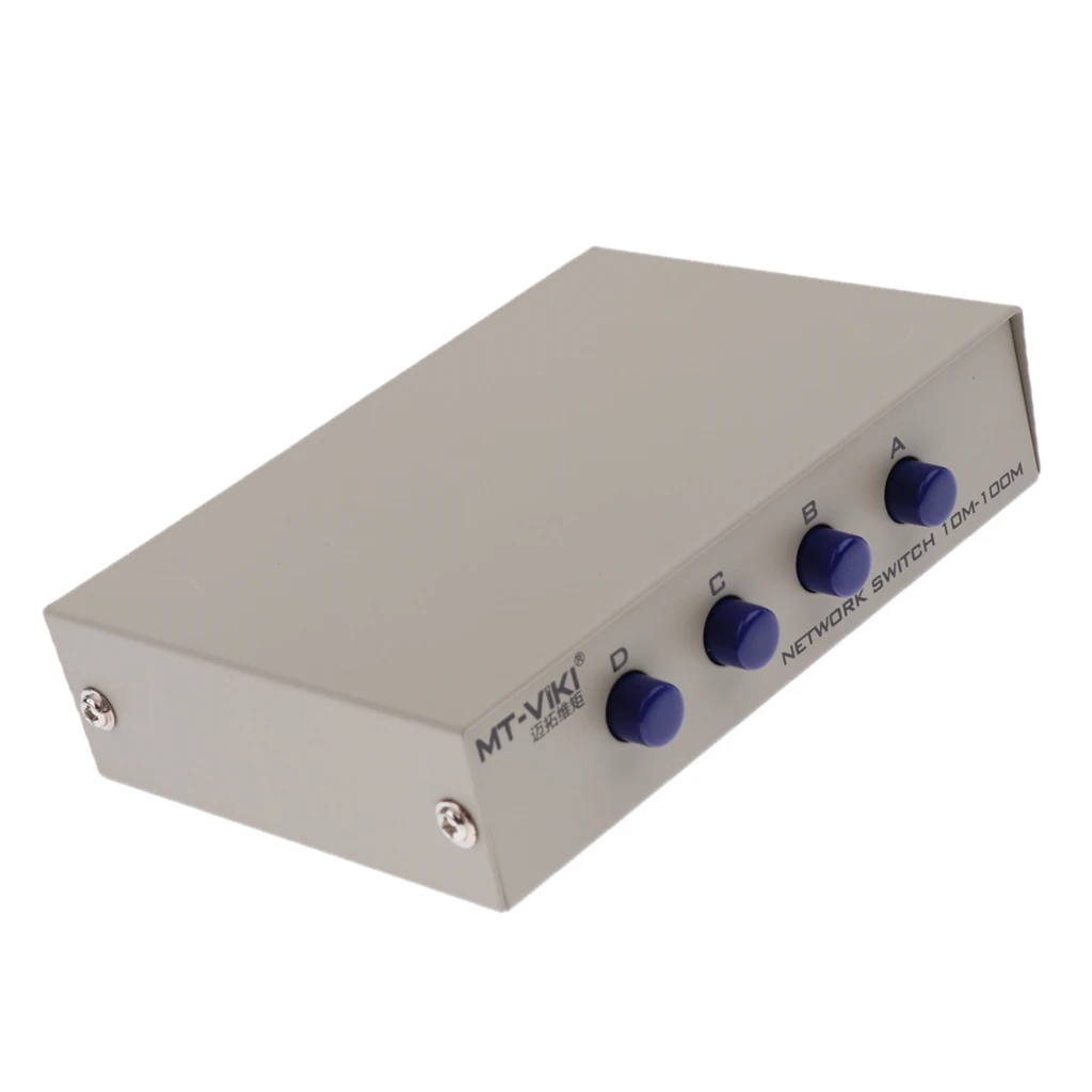 4Port A B Manual Network Sharing Switch Box 4In1 1In4 RJ45 Ethernet Switcher