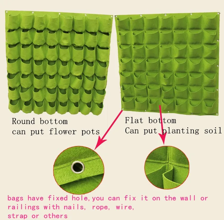 Новая вертикальная садовая новая войлочная настенная сумка, садовая сумка, подвесная настенная посадочная сумка, садовая настенная сумка, Зеленое Поле, 1 м* 1 м