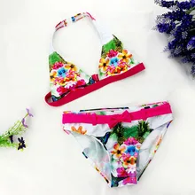 Telotuny девушки купальники лето Одежда для детей; малышей; девочек цветочный купальник из двух частей купальник купальный костюм#40
