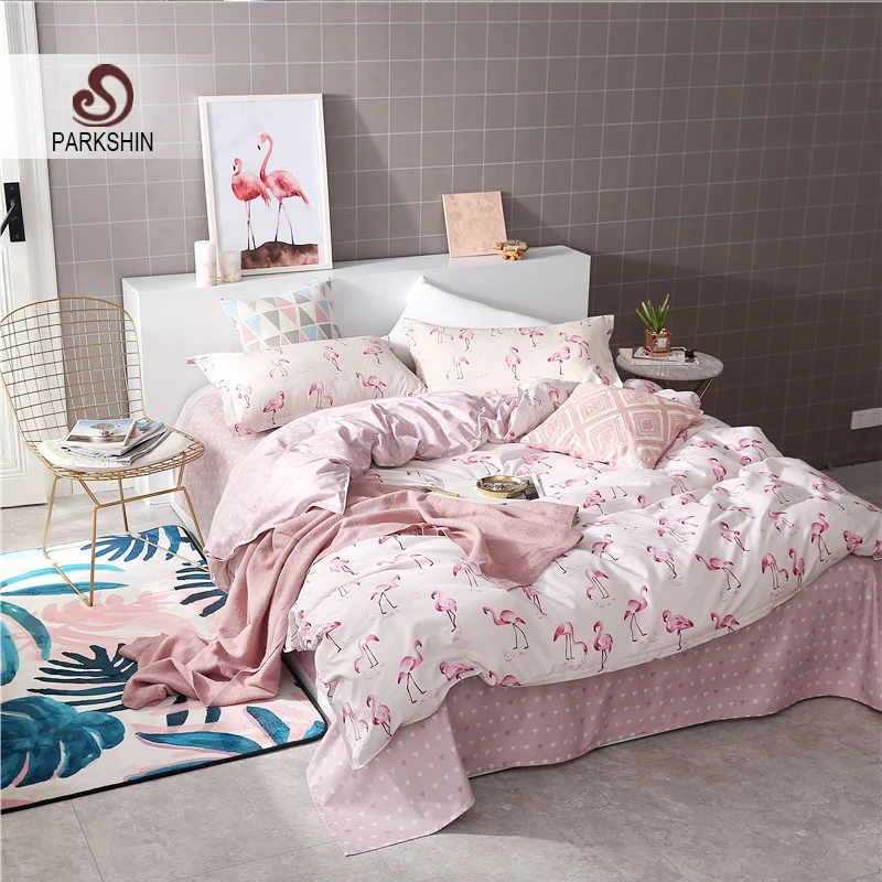 ParkShin Bedding Set Underwear Comforters Duvet Covers Double Adult Bed Sheet Set Pink Euro Bedspread Queen