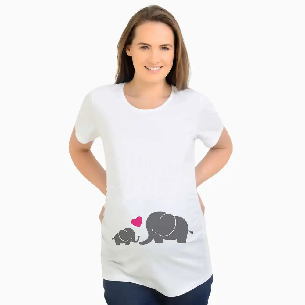 2017 New Maternal love Mother and baby elephant print Maternity Tops T-shirt Clothes Pregnant t shirts Womens Pregnancy Clothes