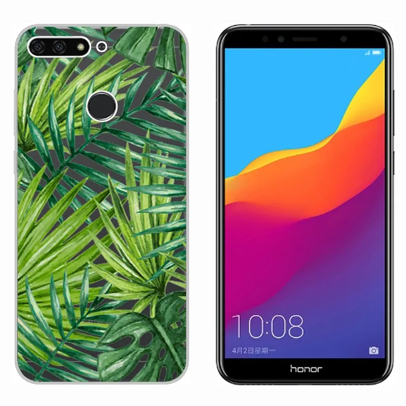 Чехол для Huawei Y6 Prime 2018 Мягкий Силиконовый ТПУ прозрачный чехол с принтом задней