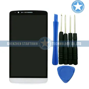 

Full LCD Display Touch Screen Digitizer Assembly+ Frame Replacement Part for Lg G3 D850 D851 D855 Vs985(white) with tools