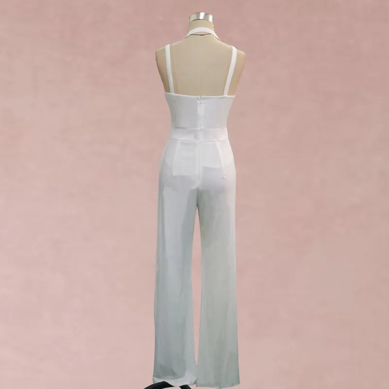 Новые женские комбинезоны сексуальные без рукавов с глубоким v образным
