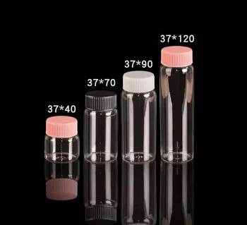 

100pcs/lot 20ml 50ml 65ml 90ml Glass Bottles With Plastic Screw Cap Transparent Clear Mini Vials Plastic Bottles Jars Cosmetic