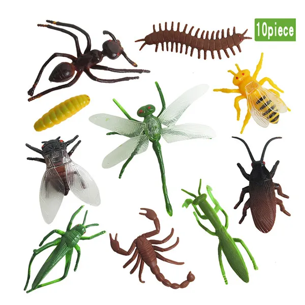 10PCS/Set Insect Model Butterfly Snake Ocean Animal Toys Plastic Simulation Insect Animal Educational Toy For Kids To Learn