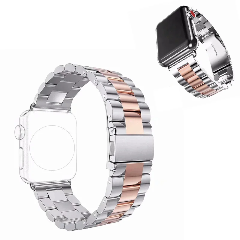 

Fashion Luxury Stainless Steel Band For Apple Watch Band 38mm 40mm 42mm 44mm Apple Watch Band Strap Link Bracelet Belt Watchband