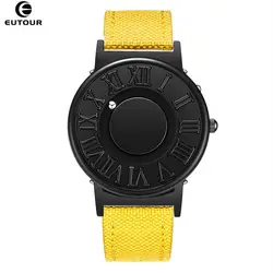 Новый eutour магнитные часы Для мужчин мяч шоу Часы из нержавейки Для мужчин модные Повседневное кварцевые Для мужчин наручные часы relogio masculino