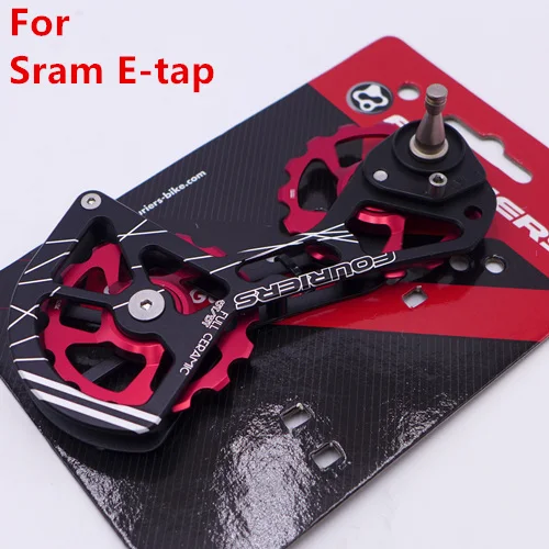 Система FOURIERS OSPW из сплава для SRAM Red/Force/Rival/E-tap, дорожный велосипед, задний привод, негабаритный шкив, колесный керамический подшипник - Цвет: etap red