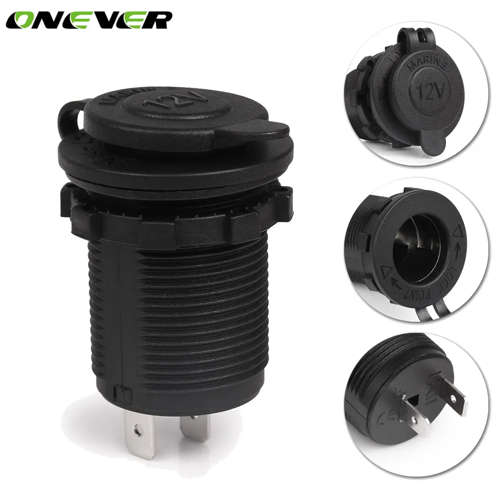 

Onever 12V Car Motorcycle Cigarette Lighter Socket Base Adapter Waterproof Power Socket Plug Outlet for Motorcycle Boat Tractor