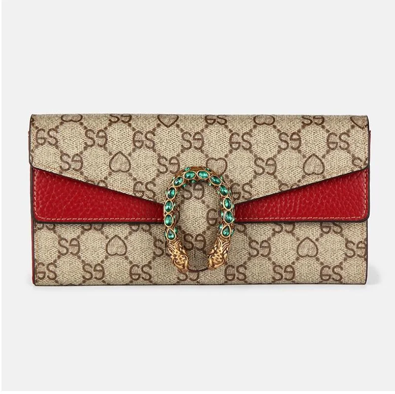 

New Women Designer Genuine Leather Wallet Famous Brands Printed Magnetic Buckle Ladies Wallet Luxury Female Color Animals Bag