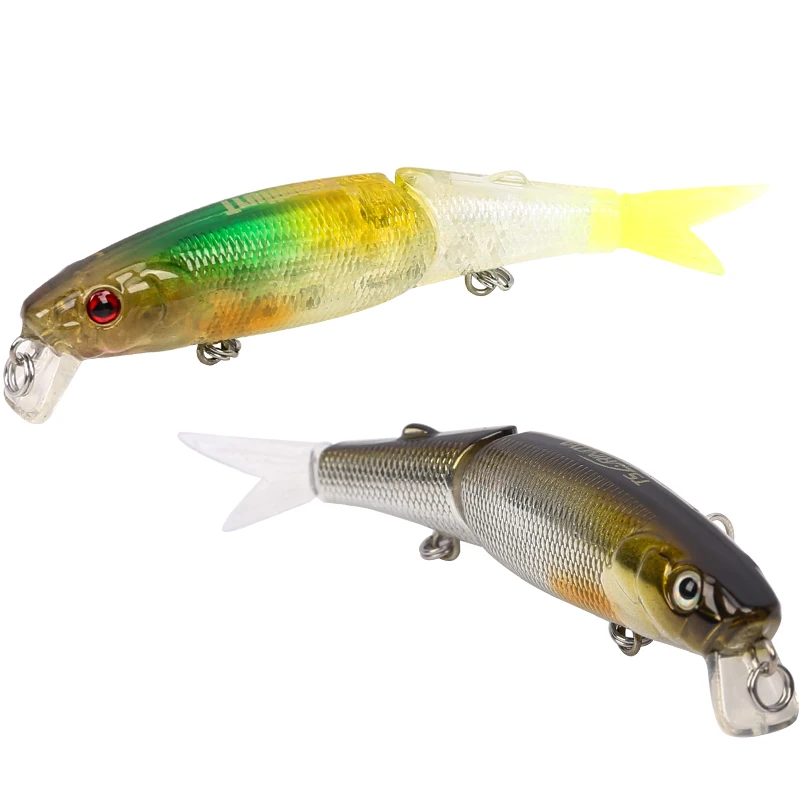 

88mm/7.2g soft tail minnow Multiple fish Wobblers 2 Segments Swimbait Crankbait Fishing Lure Bait with Artificial Hooks