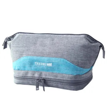 

Zipper Cosmetic Bag Travel Make up Wash Cases Pouch Double Layer Man Women Toiletry kits Storage