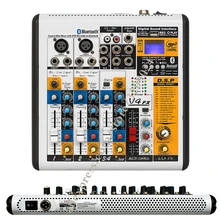 Pro 4 Channel Digital Effect Microphone Mixer Sound Power Mixer USB 48V Bluetooth Monitor 2-in-1 Function