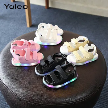 

Kids LED Glowing Sandals Children Sport Casual Light Shoes Baby Boys Girls Flat Shoes Kids Beach Leather Sandals Summer Sandals