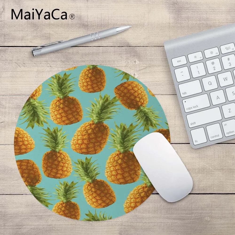 

MaiYaCa Pineapple New Small Size Round Mouse Pad Non-Skid Rubber Pad