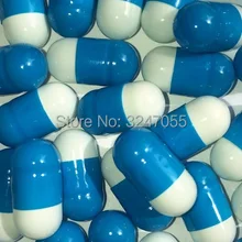 1000 шт./лот синий и белый Размер 00# Пустой медицинский порошок многоразового использования капсулы, высокое качество раздельный жесткий желатин оболочки капсулы