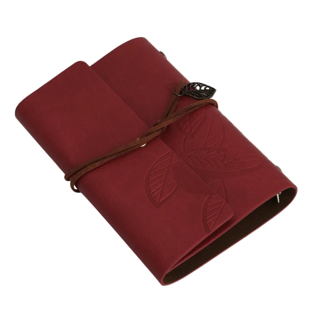 

Sketchbook Vintage Notebook Diary String Leaf Leather Cover Paper Journal Book