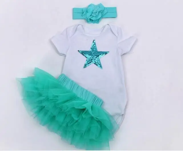 

New Baby Girl Clothing Sets baby outfit sets Infant Easter Romper +Headband+Tutu Dress 3pcs Set Bebes First Birthday Costumes