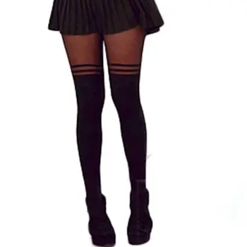 

Brand New HOT Sexy Women Girl Temptation Sheer Mock Suspender Tights Pantyhose Striped Stockings