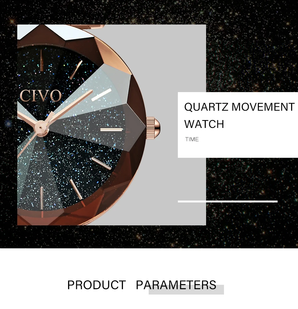 CIVO, роскошные часы с кристаллами, женские модные кварцевые часы с золотым сетчатым ремешком, Лидирующий бренд, водонепроницаемые часы, подарок для жены, Relogio Feminino