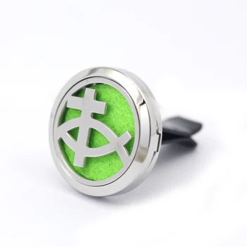 

2017 New 30mm Stainless Steel Cross Infinity with Vent Aromatherapy/Essential Oil Diffuser Perfume Locket Clip for Car