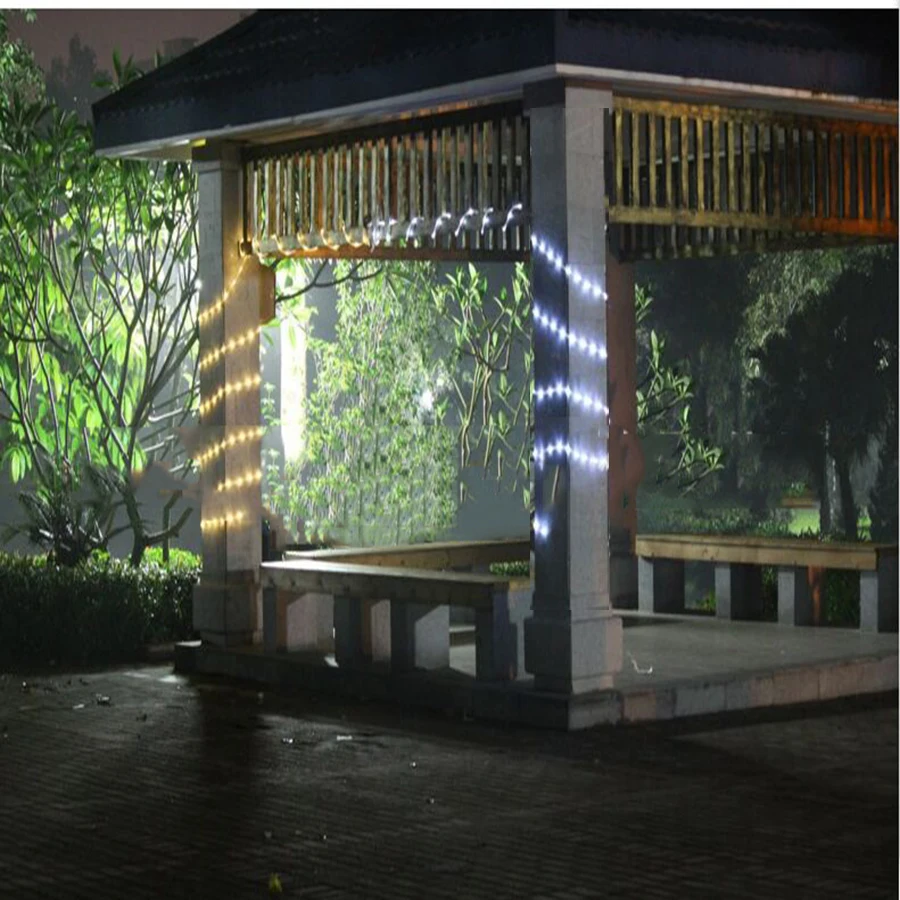 Fita de Iluminação Decoração do Jardim Luz de Tira Solar Powered Smd2835 Flexível 8 Modos Impermeável Led Strip Backlight 5 m 100led 16 Solar powered 5 m 100led luz de