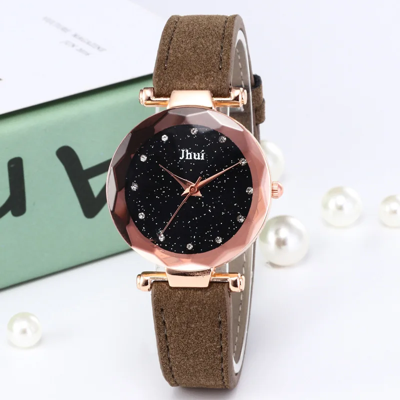 Новые часы для женщин звездное небо женские наручные часы для женщин Повседневное кожа кварцевые часы аналог наручные часы relogios feminino дамы