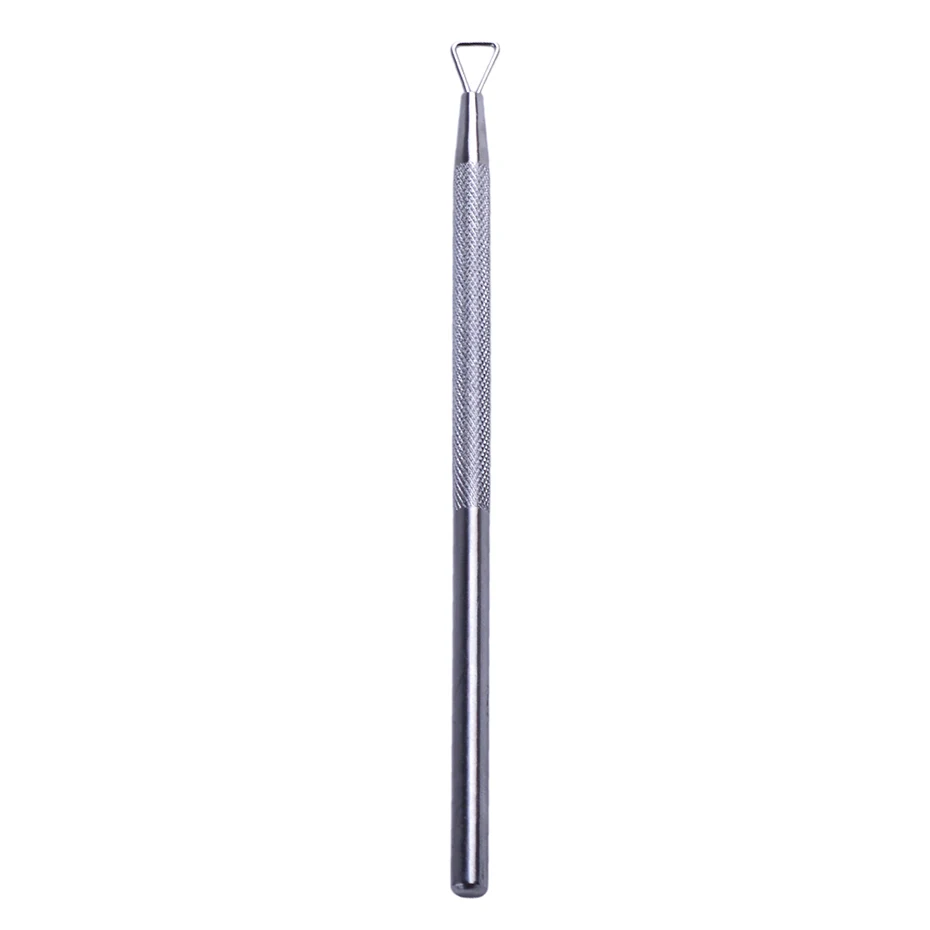 Stainless Steel Cuticle Nail Pusher Removal Sticks Rod Acrylic Triangle Design UV Gel Nail Polish Lacquer Cleaner Manicure LA508