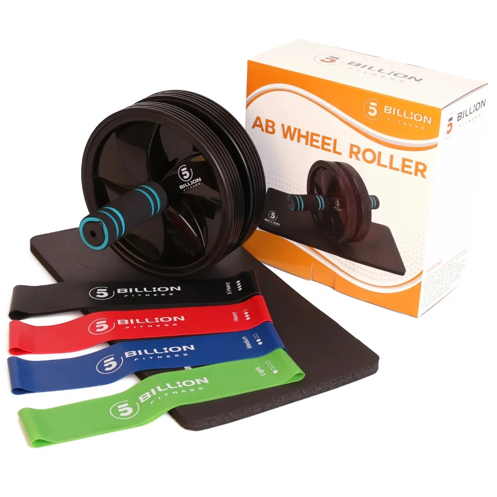 

Procircle Abdominal Wheel Ab Rollers Double Wheeled for Belly Arms Exercise with Foam Pad & 4 PCS of Resistance Loop Bands