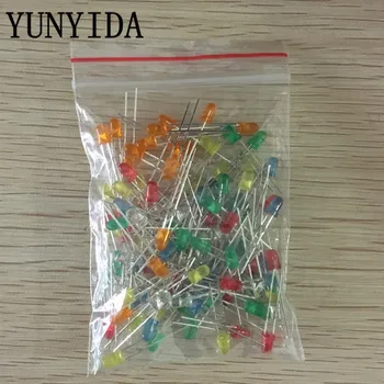 

120pcs 6color X 20pcs 3mm LED Light Assorted Kit DIY LEDs Set White Yellow Red Green Blue Orange