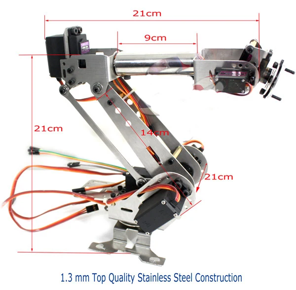 Полностью Собранный 6 оси механических Роботизированная рука зажим металлический цифровой сервопривод мотор для Arduino, малина mo