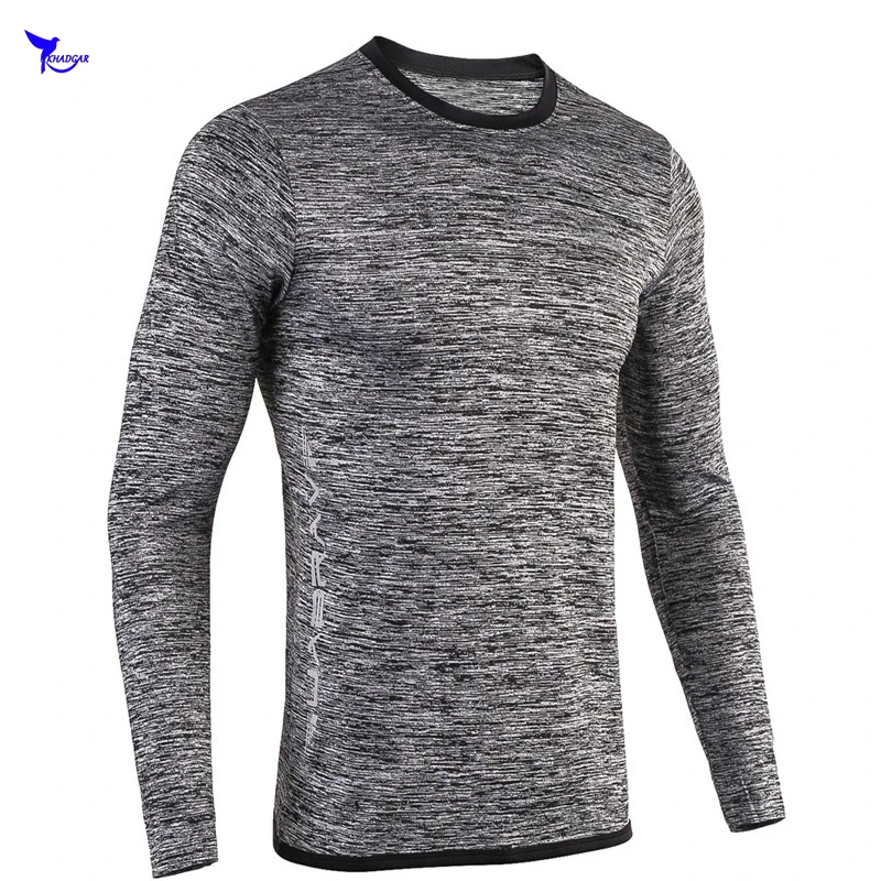 

New 2019 Long Sleeve Running Shirts Quick Dry Elastic Men's Base Layer Jogging Clothing Gym Fitness Sportswear Clothing Rashgard