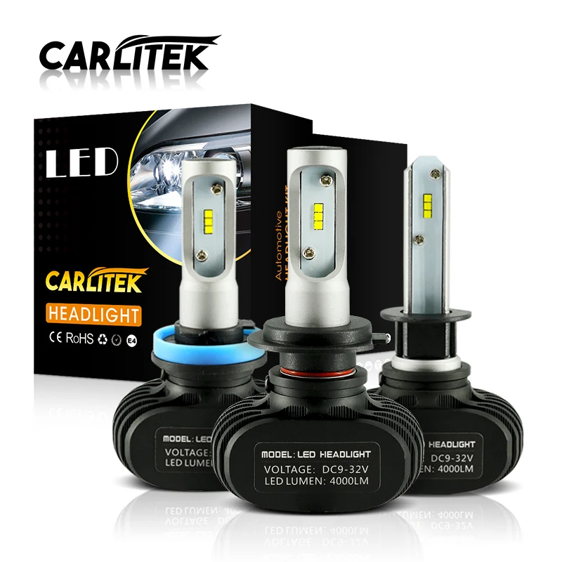 CARLitek N1 S1 H4 H7 H1 светодиодный H11 автомобиля DRL Фара дальнего света 50 Вт вблизи далеко