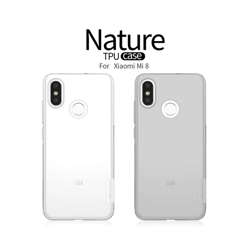 

For xiaomi mi 8 Case Nillkin Nature Transparent Clear Soft silicon TPU Protector cover for xiaomi mi8 case cover 6.21 inch