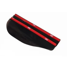 2Pcs Flexible PVC Car Rearview Mirror Rain Shade Rainproof Blades Black