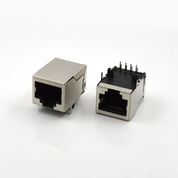 

50pcs RJ45 Connector 8P8C Network Socket 8P8C Shield Front Foot 4.57/Shield Rear Foot 3.05 Network Interface