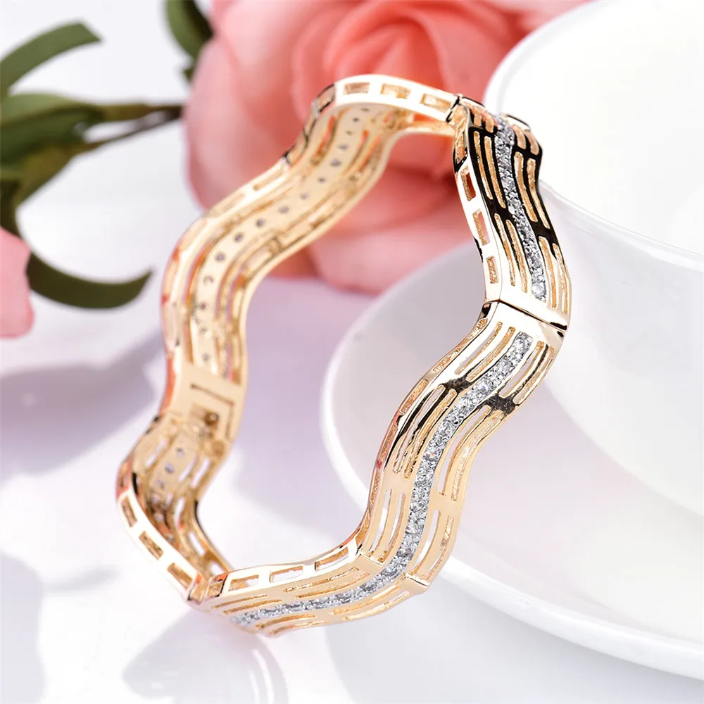 MOLIAM модный браслет с отверстиями для женщин, золотой браслет, AAA циркониевый кристалл, ювелирные изделия для помолвки, Прямая поставка MLZ012