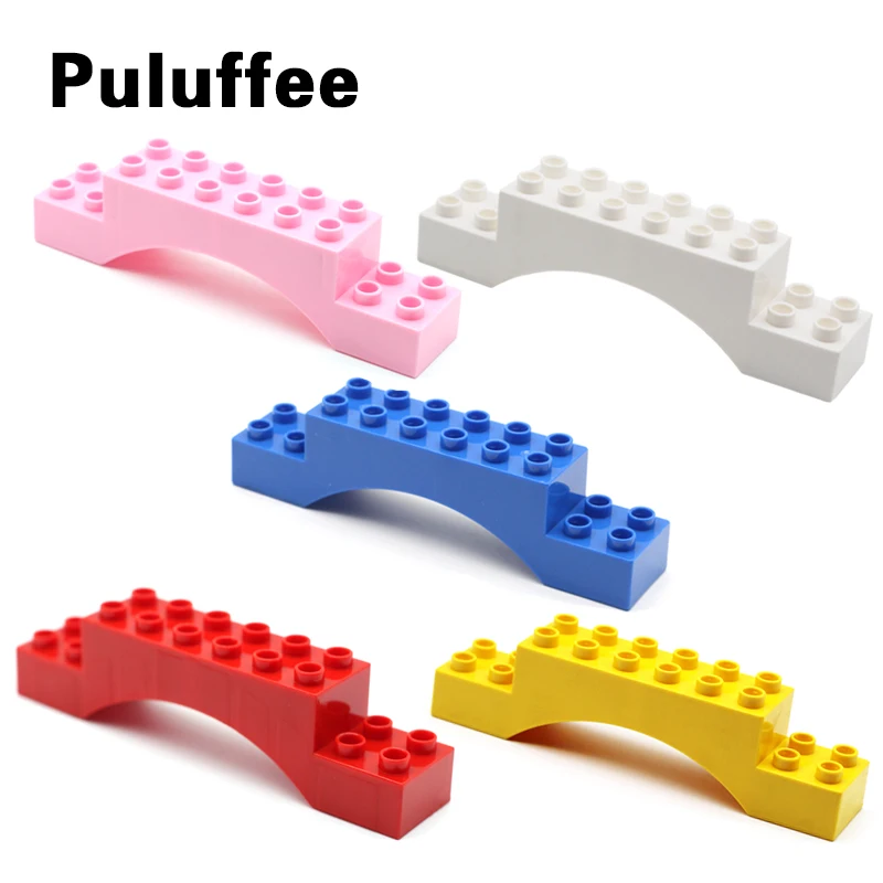 

Basics Bricks dots Set Arch Bridge Assemble Big Particles Compatible with Duplo Building Blocks DIY Accessory Toys For Children