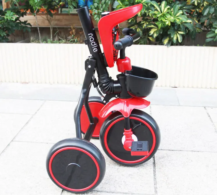 Складной трехколесный велосипед, портативный детский велосипед для детей от 2 до 5 лет, простая детская коляска, ходунки, детские игрушки для езды на велосипеде - Цвет: Красный