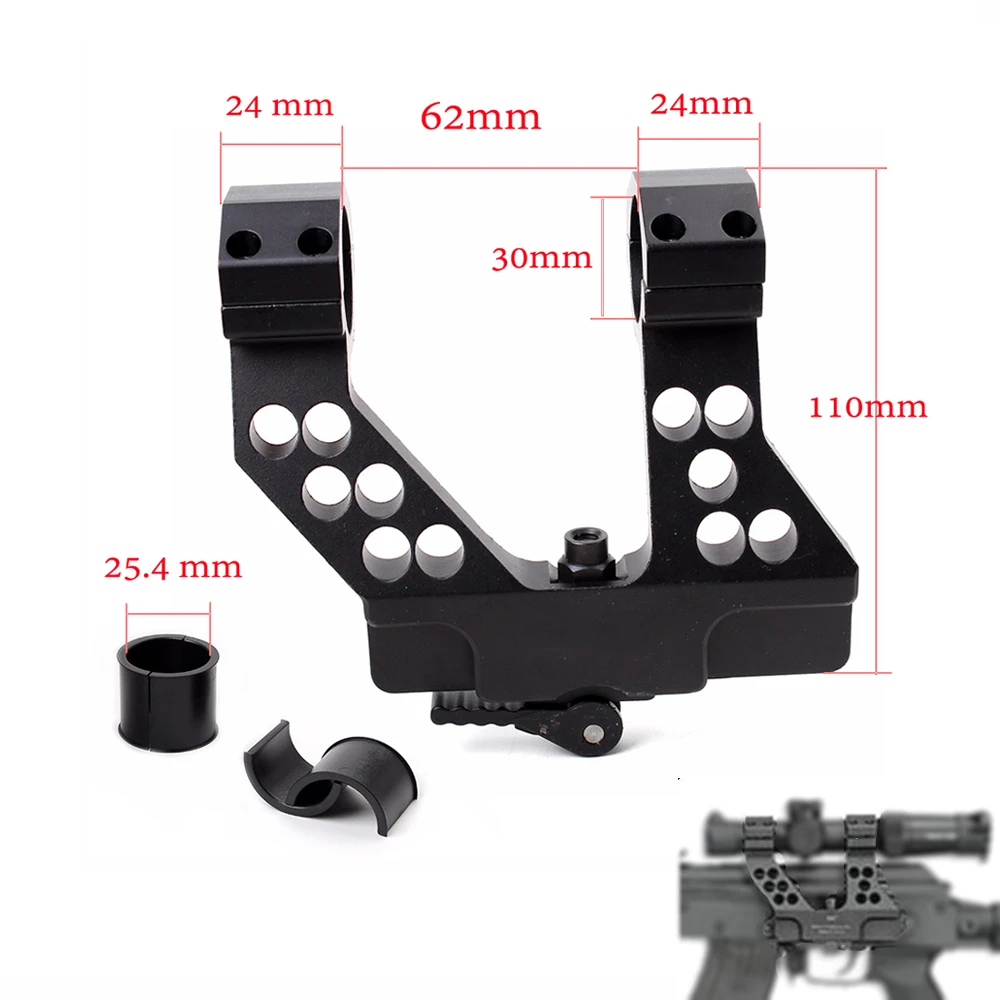 

Hunting Quick Detach AK Side Rail Scope Mount with Integral 1 Inch 25mm/30mm Ring For AK47 Black